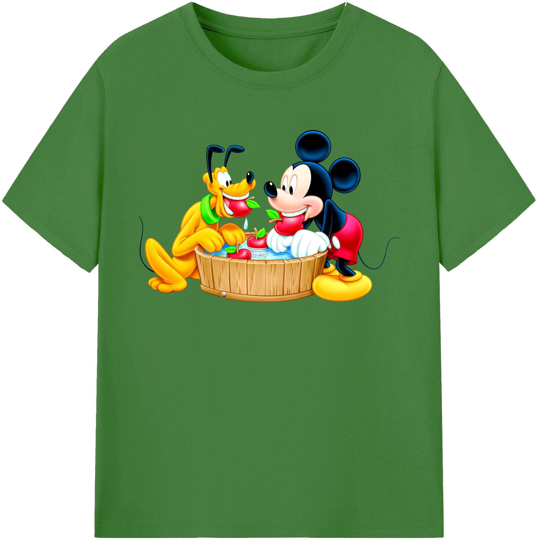 （画像用） ミッキーマウス Mickey Mouse レディースカジュアルプリントTシャツ（綿100％）